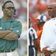 Head coaches in the college game have it just has hard at the next level, and sometimes harder, as Ty Willingham (l.) and Charlie Strong can attest.